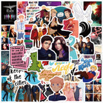 50pcs Invader Movie ZIM Stickers for Kids, Cute Water Bottle Stickers for Kids Waterproof, Vinyl Laptop Kid Sticker Pack (White)