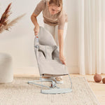 BabyBjörn Bouncer Bliss, Light Beige, 3D Jersey | 2-in-1 Adjustable Baby Bouncer Seat and Toddler Chair, Newborn to Toddler (8-29 lbs), 4 positions, Lightweight & Portable