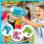 Beria Bubble Guns with Bubble Solution- 3 Pack, Bubbles Gun, Blaster, Blower, Maker, Machine for Boys Girls, Birthday Gifts for Ages 3 4 5 6 7 8 Year Old Kid, Outdoor Toys for Toddlers, Party, Wedding