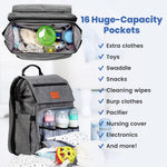 PILLANI Baby Diaper Bag Backpack - Large Bag for Boys & Girls, Waterproof Diaper Backpack - Travel Diaper Bags w/Changing Pad, Baby Registry Search & Shower Gifts - Essentials Must Haves Newborn Stuff