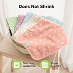 KeaBabies Cotton Muslin Burp Cloths Baby Boy, Girl - 5-Pack Soft & Absorbent Burping Cloth for Babies, Large Baby Towels & Washcloths for Newborn, Spit Up Rags, No Shrink, 20x10 (Bloom)