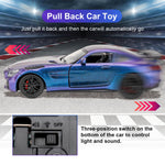 Guarsiliymi 1:32 Die-cast Toy Cars with Light and Sound, Alloy Pull Back Model Car for Kids Adults Birthday Gift (Purple)