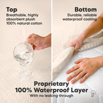 2-Pack Waterproof Crib Mattress Protector Cover Fitted - Quiet Baby Crib Mattress Pad Sheets, 52" x 28" Soft Quilted Cotton Baby Sheet, Machine Washable, Easy Fit, Durable (Cameo/Mavy)