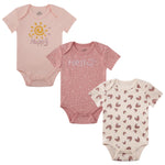 MEYSAHO Baby Girl's Clothes Newborn 3-Piece Set 2025 Short Sleeves Cartoon Cute Strawberry Pattern Tops Cotton Bodysuits Toddler Infant Baby Gift Sets for 0 3 Months