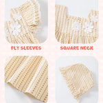 Kucnuzki Baby Girl Dress 12 18 Months Girl Clothes Baby Outfit Beige A Line Causal Toddler Summer Boho Midi Dress Ruffle Sleeve Toddler Outfit Kid Clothes
