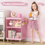 SYKIARIOL Kids Nightstand with Storage & Hooks, Cute Pink Bedside Table for Girls, Small Toddler Night Stand for Bedroom
