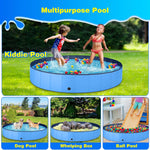 Jecoo Dog Pool for Large Dogs Kiddie Pool Hard Plastic Foldable Dog Bathing Tub Portable Outside Kids Swimming Pool for Pets and Dogs Outdoor Backyard