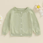 Toddler Baby Girl Sweater Floral Cardigan Knit Long Sleeve Coat Cute Fall Winter Outfits Clothes Infant Newborn (Green, 0-6 Months)