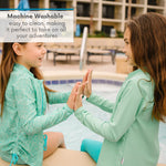 SwimZip UPF 50+ Long Sleeve Rash Guard for Boys and Girls - Baby, Toddler, Kids Light Jade