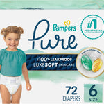 Pampers Pure Protection Baby Diapers, Size 5 (27+ lbs), 132 Count, Up to 100% Leakproof, Premium Plant-based Skin Protection, Hypoallergenic Soft Diapers