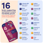 Cerebelly Organic Baby Food Pouches, Beet Carrot Blueberry Purees, 16 Nutrients, No Added Sugar, Fiber & Non-GMO, 4oz, 12 Pack