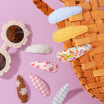 doboi 40Pcs Toddler Hair Clips Hair Barrettes Baby Girls Hair Bows Clips Floral Print Non Slip Snap Hairpins Flower Hair Clips for Girls Kids Toddler Hair Accessories