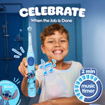 Oral-B iO Kids Limited Rechargeable Electric Powered Toothbrush, Stitch - Automatic Pressure Sensor - 3 Cleaning Settings - Music Timer - 28 Day Battery Life - Travel Case