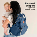 KeaBabies Baby Diaper Bag Backpack - Large Baby Bag for Boys, Girls, Waterproof Multi Function Travel Diaper Backpack with Changing Pad, Durable Travel Essentials for Moms and Dads (Navy Blue)