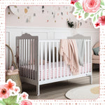 Peryiter 4 Pack Crib Sheets Girl Soft Baby Bed Sheet Set 52'' x 28" Nursery Crib Sheets for Standard Bed for Nursery Decor Baby Boys or Girls(Pink,Coquette Bow)