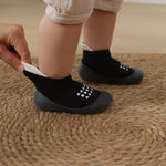 AniKigu Baby Sock Shoes Toddler Walking Slippers Black 18-24months
