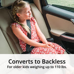 Chicco KidFit ClearTex Plus 2-in-1 Belt-Positioning Booster Car Seat, Backless and High Back Booster Seat, for Children Aged 4 Years and up and 40-100 lbs., Drift/Grey
