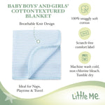 Little Me Knit Baby Blanket – 100% Soft Cotton, Snuggly and Breathable, Perfect as a Swaddle, Stroller Blanket or Nursery Decor for Boys and Girls, Pink Stripe, 30 x 40 Inches