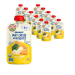 Earth's Best Organic Baby Food Pouches, 9+ Months, Pasta and Vegetable Puree for Babies 9 Months and Up, Organic Mac and Cheese with Veggies, 4 Ounce Resealable Pouch (Pack of 12)