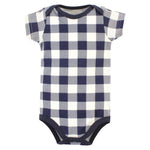 Hudson Baby Unisex Baby Cotton Bodysuits, Brown Navy Mamas Boy 3-Pack, 6-9 Months