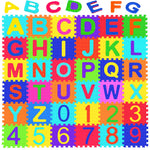 Febyyer 36 Pieces Children's Foam Puzzle Mat with Letters of the Alphabet and Numbers, 5.9inch x 5.9inch EVA Foam Play Mat, Educational Play Rug (Random Color)
