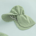 Gueuusu Baby Boys Girls Swimsuit One Piece Striped Zipper Bathing Suit Rash Guard Long Sleeve Seersucker Swimwear Sunsuit (Green, 12-18 Months)