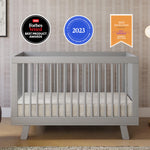 Babyletto Hudson 3-in-1 Convertible Baby Crib - GREENGUARD Gold Certified Convertible Crib to Toddler Bed & Daybed - Wooden Baby Bed with 4 Adjustable Mattress Heights - Strong & Easy Assembly - Grey