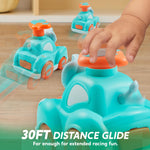 JOYIN Animal Toy Cars, Toddler Toys for Boys Girls, 4 Pack Press and Go Cars Including Elephant, Monkey, Giraffe and Lion, Wind Up Toddler Present, Birthday Gift for Kids
