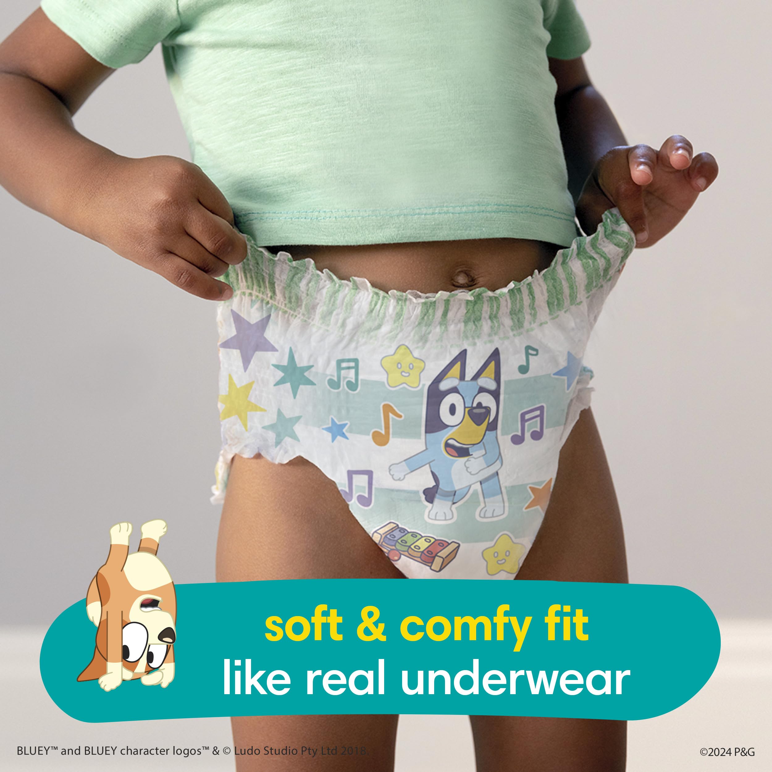 Pampers Training Pants - Easy Ups Boys & Girls Bluey - Size 3T-4T, 124 Count, Children's Potty Underwear (Packaging May Vary)