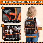 KidBloom Toddler Tool Set with Backpack, 50 PCS Kids Tool Set with Electronic Toy Drill, Safety Helmet & DIY Parts, Toys for 3 4 Year Old Boys