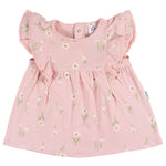 Gerber Baby Girls Cotton Dress and Diaper Cover Set, Daisies, 0-3 Months