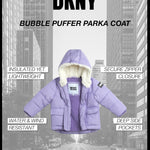 DKNY Infant Toddler Baby Girls' Winter Jacket - Fleece Lined Quilted Bubble Puffer Parka Coat for Girls (Sizes:12M-4T), Size 18 Months, Pale Lavander