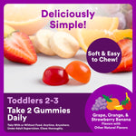 SmartyPants Toddler Multivitamin Gummies, Omega 3 (DHA/EPA), Vitamins D3, C, Vitamin B12, B6, A, K & Zinc, Biotin, Gluten Free, Three Fruit Flavors, 60 Count (30 Day Supply)