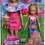 Barbie & Stacie Doll Set with 2 Pet Dogs & Accessories, Dolls with Blonde Hair & Blue Eyes, Summer Clothes