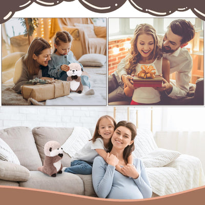 Riuhot Cute Otter Plush Soft Plushie Toy Stuffed Animal Birthday Gift for Kids Children Girls Boys 9.8 Inch Sea Otter Stuffed Animals