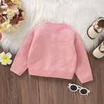 Toddler Baby Girl Sweater Floral Cardigan Knit Long Sleeve Coat Cute Fall Winter Outfits Clothes Infant Newborn (Pink, 6-9 Months)