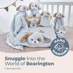 Bearington Baby Waggles Tummy Time Mat, 30 x 23 In Blue Puppy Dog Plush Stuffed Animal Baby Play Mat, Blankets for Boys