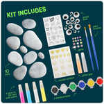 Dan&Darci Kids Rock Painting Kit - Glow in The Dark - Gifts Arts & Crafts for Boys and Girls Ages 6-12 - Craft Activities Kits - Creative Art Toys for 6, 7, 8, 9, 10, 11 & 12 Year Old Kid