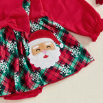 Ledy Champswiin Newborn Baby Girl Christmas Clothes Romper Dresses Ruffle Sleeve Onesie with Headband Infant Christmas Outfit