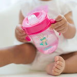 Dr. Brown's Milestones Soft Spout Sippy Cup with Handles, Pink Bunny Hero, BPA-Free, 9 oz/270 mL, 9m+, 2-Pack
