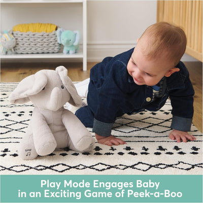 Animated Flappy The Elephant Plush, Singing Stuffed Animal Baby Toy for Ages 0 and Up, Gray, 12"