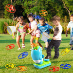 WATUDOU 15 PCS Flying Disc Launcher Outdoor Indoor Game Toys Gifts for 3 4 5 6 7 Year Old Boys Kids, Outdoor Outside Game Toys for Boys Girls Ages 3-5 4-8, Ideal 3 4 5 6 Year Old Birthday Gifts