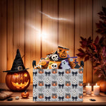 Large Halloween Themed Candy Gift Basket for KidsTrick or Treat Storage Bin Girls Boys Room Décor (Bohemian Bowknot Pumpkin Ghost)