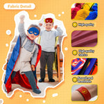 Superhero Capes Set and Wristbands Kids Costumes Halloween Christmas Cosplay Dress Up for Boys Girls