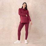 Motherhood Maternity Women's Essential Stretch Full Length Secret Fit Over The Belly Pregnancy Legging, Tawny Port, Medium
