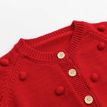 Simplee kids Baby Sweater Valentine's Day Cardigan Embroidery Knit Coat for Winter Spring for 12-18 Months
