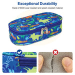 Bagseri Pencil Pen Case for Boys - Cute Pencil Case for Kids Large Capacity Pencil Pouch Organizer Multi-Slot Pencil Box for School, Pen Case Only (Blue Dinosaur)