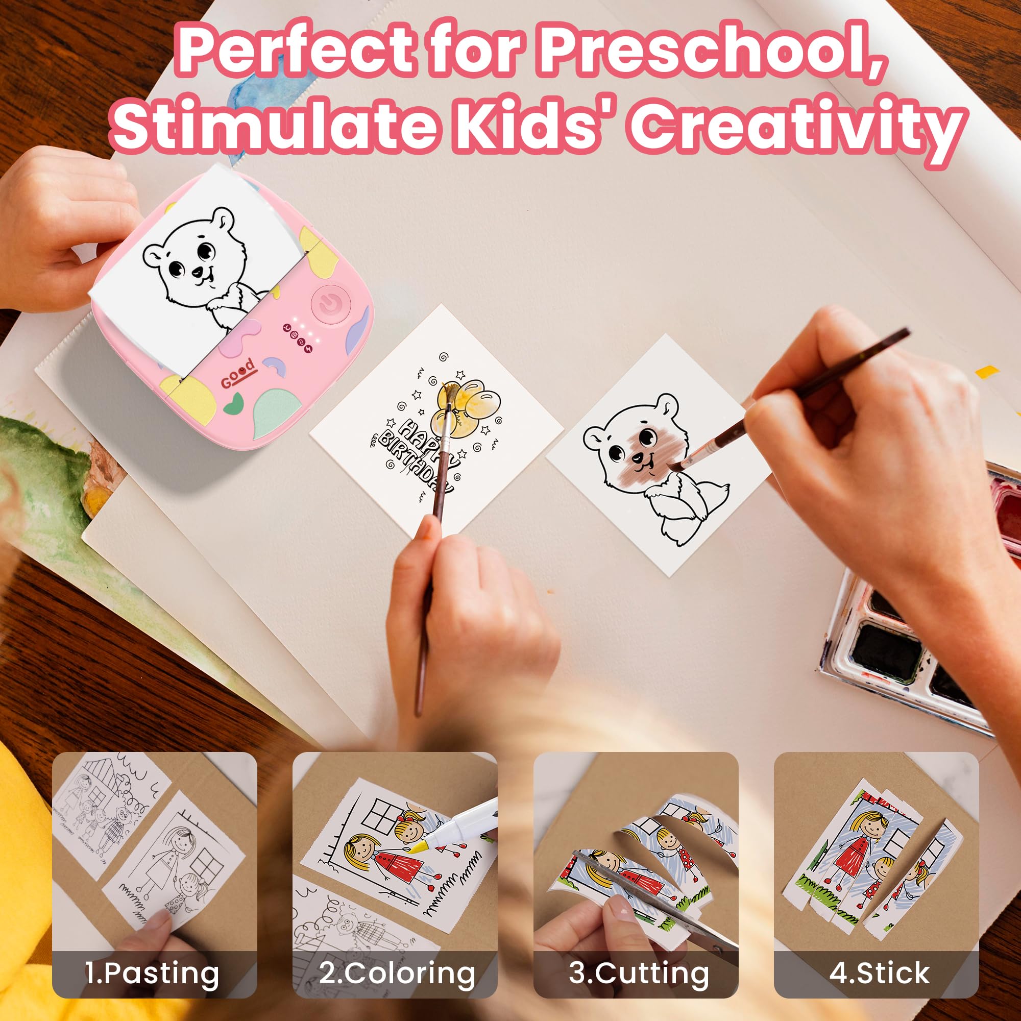 XenGro Mini Sticker Printer AHM2, Mini Thermal Printer - Art & Drawing ...