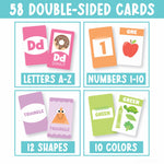 Hadley Designs Alphabet Flash Cards for Toddlers 1-3 - Preschool Learning Activities, Number Color Shapes & ABC Flash Cards for Toddlers 1-3, Daycare Essentials, Homeschool Supplies, Kids Easter Gifts