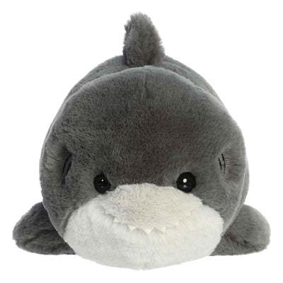 Aurora® Adorable Spudsters™ Sebastian Shark™ Stuffed Animal - Round Shape Makes for Comforting Cuddles - Perfect for Kids All Ages and Animal Loving Adults - Gray 12 Inches